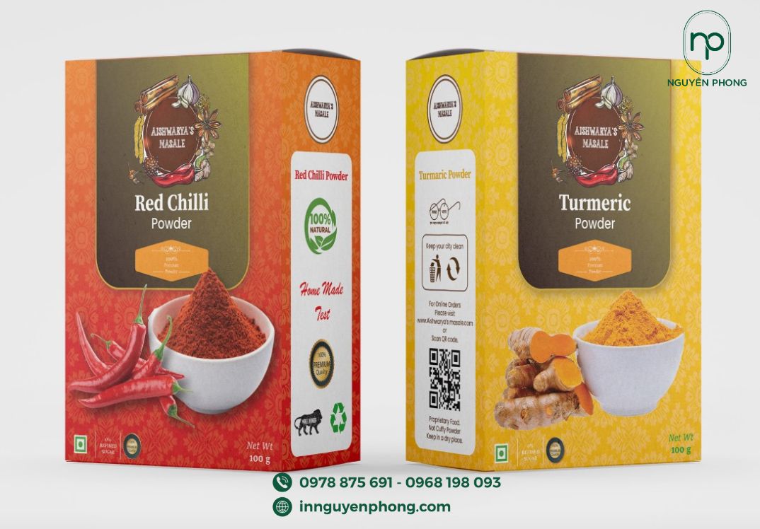 in hộp giấy đựng gia vị theo yêu cầu của khách hàng